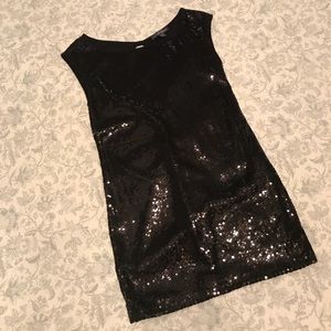 Fun Black Sequin Vintage Mini Dress